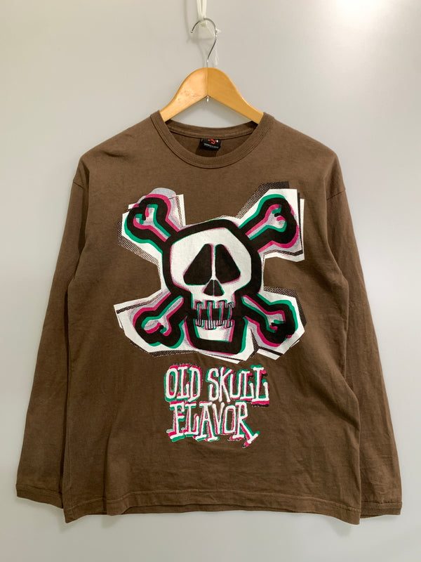 【中古品】【メンズ】 STUSSY ステューシー OLD SKULL FLAVOR L S TEE 長袖 ロングスリーブ Tシャツ 142-260812-hu-28-min サイズ：S カラー：ブラウン 万代Net店