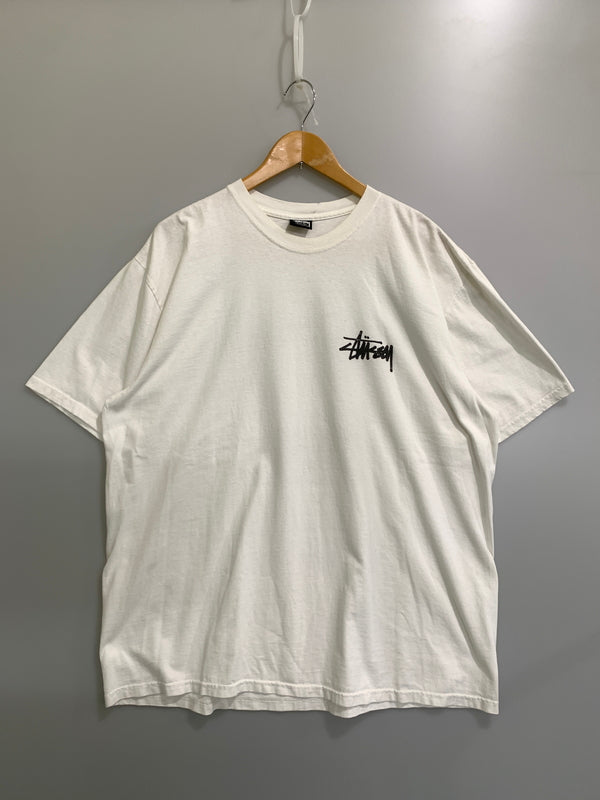 【中古品】【メンズ】 STUSSY ステューシー OLD PHONE PIGMENT DYED TEE 半袖 ショートスリーブ Tシャツ 142-260812-hu-26-min サイズ：XL カラー：ホワイト 万代Net店