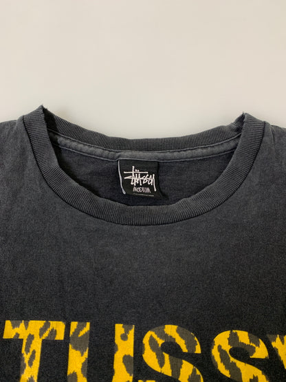 【中古品】【メンズ】 STUSSY ステューシー LEOPARD NO4 TEE 半袖 Tシャツ ショートスリーブ 142-260812-hu-27-min サイズ：M カラー：ブラック（色あせ） 万代Net店