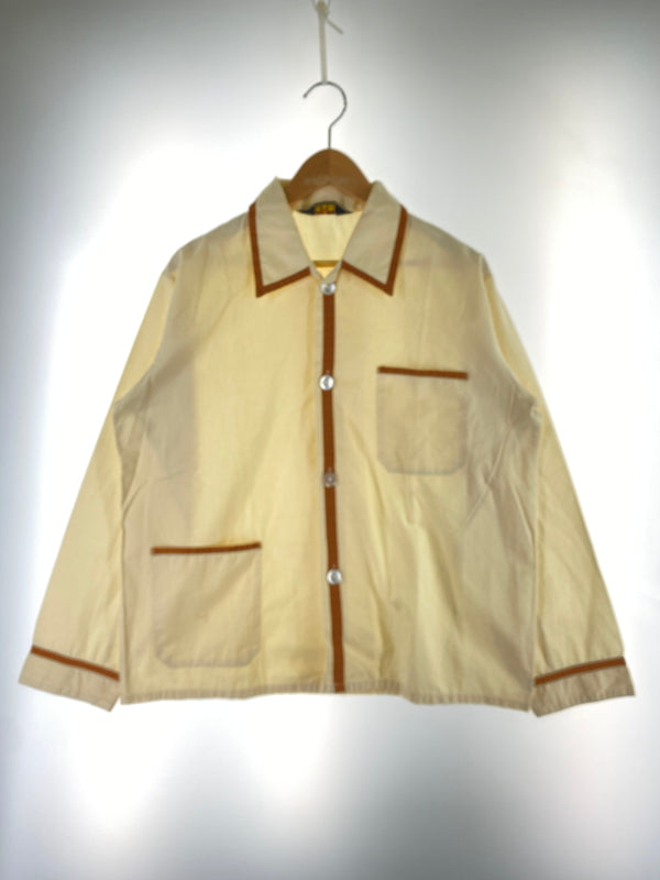 【中古品】【メンズ】 VINTAGE ヴィンテージ 推定50-70S OPEN COLLAR SHIRT 50年代-70年代 オープン メンズ 長袖シャツ トップス 146-260817-em-28-min サイズ：44/46 カラー：ライトイエロー 万代Net店