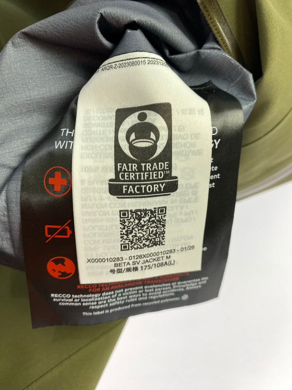 【中古美品】【メンズ】 ARC'TERYX アークテリクス X000010283 BETA SV JACKET ベータジャケット 144-260813-zi-45-min サイズ：L カラー：グリーンカーキ 万代Net店