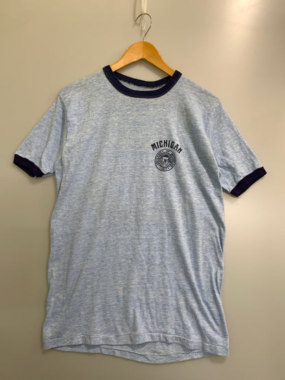 【現状渡し品】【メンズ】 VINTAGE ヴィンテージ 推定60S MICHIGAN RINGER TEE ミシガン リンガー Tシャツ 146-260813-zi-14-min サイズ：不明 カラー：ライトブルー 万代Net店