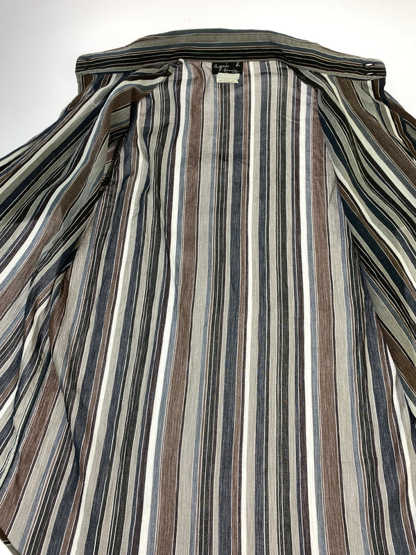 【中古品】【メンズ】 AGNES B. HOMME アニエスベー オム ストライプシャツ フランス製 メンズ 長袖シャツ 縞模様 141-260817-em-21-min サイズ：42 カラー：マルチカラー 万代Net店