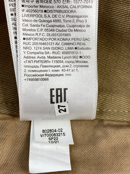 【中古品】【メンズ】 BANANA REPUBLIC バナナリパブリック COTTON LINEN WIDE GURKHA PANTS コットン リネン ワイド グルカ パンツ メンズ ボトムス 146-260817-em-33-min サイズ：4 カラー：オーカー 万代Net店