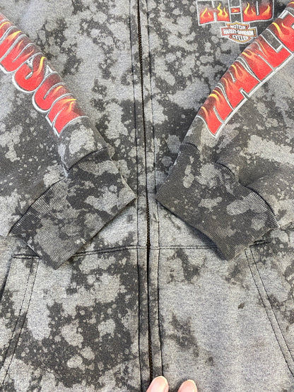【中古品】【メンズ】 HARLEY DAVIDSON ハーレーダビッドソン PARIS TEXAS ZIP UP PARKA パリス テキサス ジップアップ パーカー メンズ 長袖 トップス 146-260817-em-27-min サイズ：XL カラー：グレー系 万代Net店