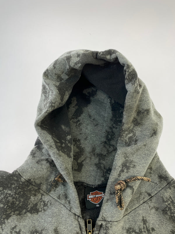 【中古品】【メンズ】 HARLEY DAVIDSON ハーレーダビッドソン PARIS TEXAS ZIP UP PARKA パリス テキサス ジップアップ パーカー メンズ 長袖 トップス 146-260817-em-27-min サイズ：XL カラー：グレー系 万代Net店