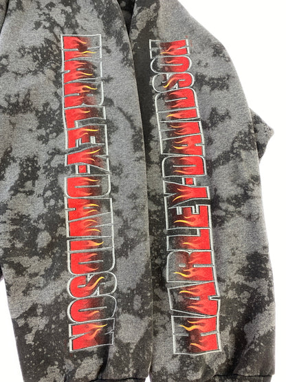 【中古品】【メンズ】 HARLEY DAVIDSON ハーレーダビッドソン PARIS TEXAS ZIP UP PARKA パリス テキサス ジップアップ パーカー メンズ 長袖 トップス 146-260817-em-27-min サイズ：XL カラー：グレー系 万代Net店