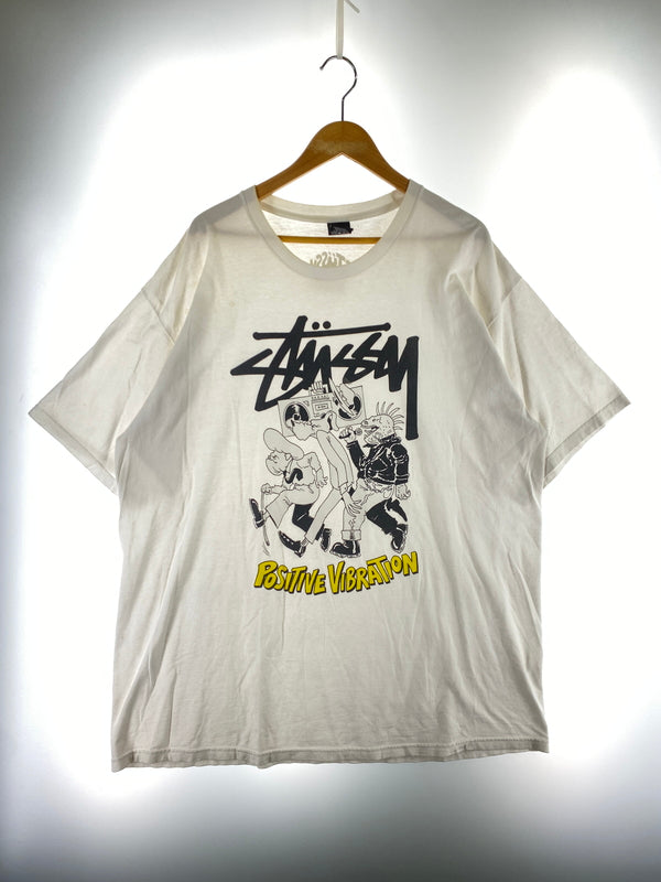 【中古品】【メンズ】 STUSSY ステューシー FERRY GOUW コラボ TEE フェリー・ゴウ コラボ 半袖 プリント Tシャツ メンズ トップス 142-260817-em-22-min サイズ：XXL カラー：ホワイト 万代Net店