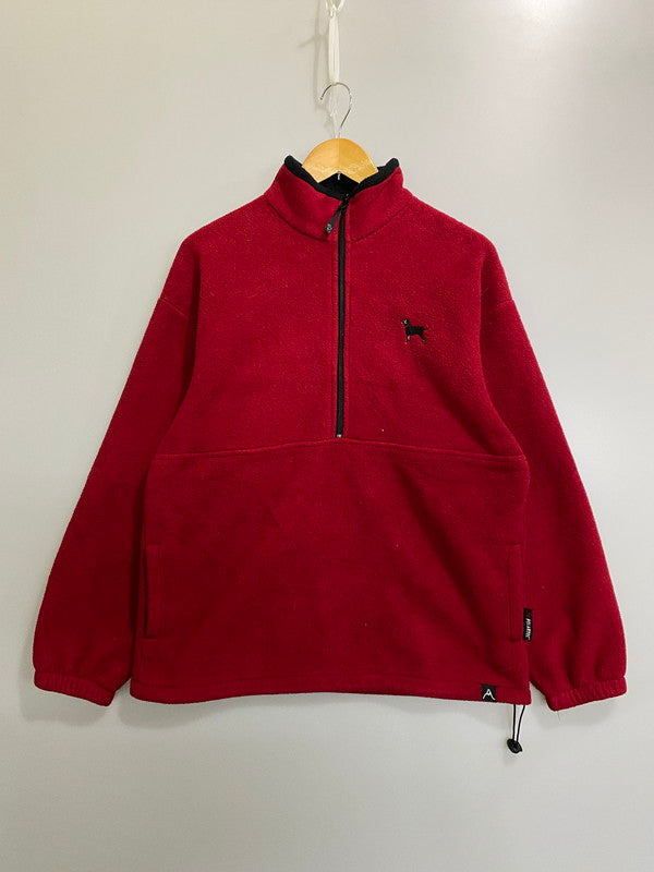 【中古品】【メンズ】 THE BLACK DOG ザ ブラック ドッグ POLARTEC FLEECE JACKET ポーラテック フリース ジャケット 上着 アウター ハーフジップ プルオーバー 146-260822-hu-21-min サイズ：M カラー：レッド 万代Net店