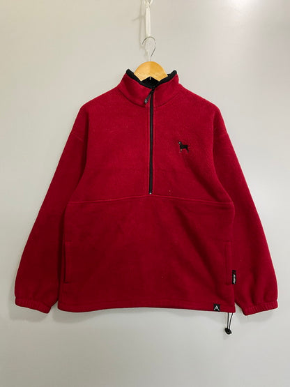【中古品】【メンズ】 THE BLACK DOG ザ ブラック ドッグ POLARTEC FLEECE JACKET ポーラテック フリース ジャケット 上着 アウター ハーフジップ プルオーバー 146-260822-hu-21-min サイズ：M カラー：レッド 万代Net店