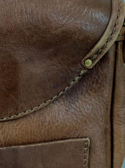 【中古品】【メンズ/レディース】 HERZ ヘルツ LEATHER SHOULDER BAG レザー ショルダーバッグ 革鞄 ハンドメイド 188-260817-em-02-min カラー：ブラウン 万代Net店