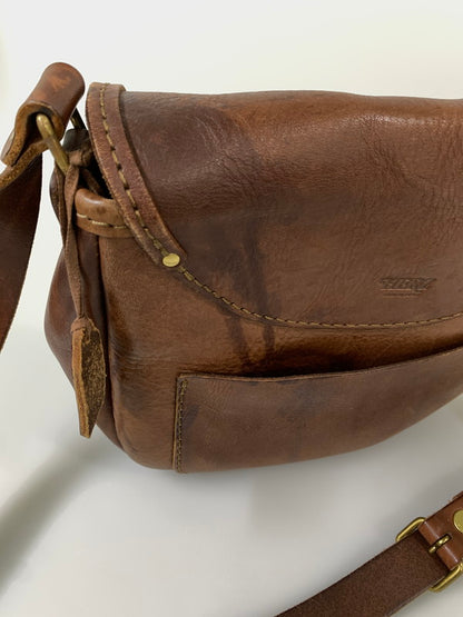【中古品】【メンズ/レディース】 HERZ ヘルツ LEATHER SHOULDER BAG レザー ショルダーバッグ 革鞄 ハンドメイド 188-260817-em-02-min カラー：ブラウン 万代Net店