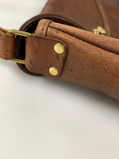 【中古品】【メンズ/レディース】 HERZ ヘルツ LEATHER SHOULDER BAG レザー ショルダーバッグ 革鞄 ハンドメイド 188-260817-em-02-min カラー：ブラウン 万代Net店