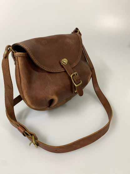 【中古品】【メンズ/レディース】 HERZ ヘルツ LEATHER SHOULDER BAG レザー ショルダーバッグ 革鞄 ハンドメイド 188-260817-em-02-min カラー：ブラウン 万代Net店