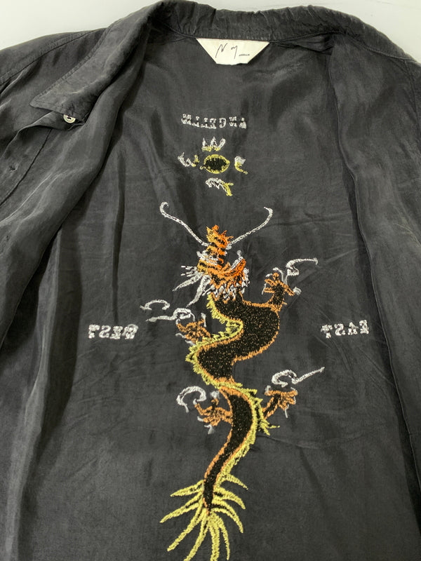 【現状渡し品】【メンズ】 ANCELLM アンセルム ANC-SH49 25SS AGING EMBROIDERY SHIRT エイジング エンブロイダリー シャツ 141-260813-zi-04-min カラー：ブラック 万代Net店