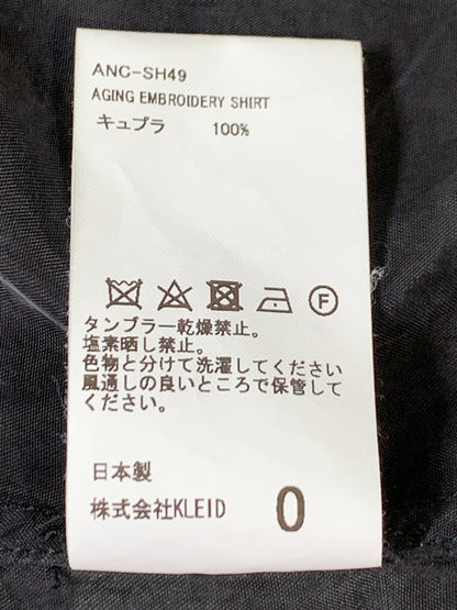 【現状渡し品】【メンズ】 ANCELLM アンセルム ANC-SH49 25SS AGING EMBROIDERY SHIRT エイジング エンブロイダリー シャツ 141-260813-zi-04-min カラー：ブラック 万代Net店
