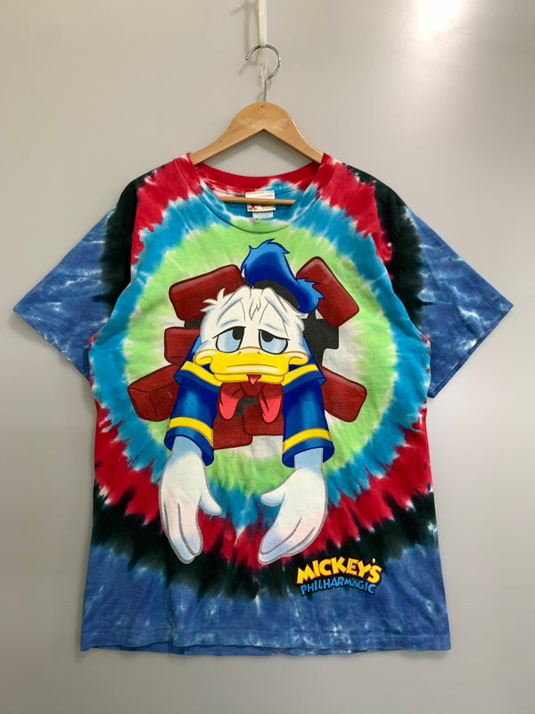 【現状渡し品】【メンズ】 DISNEY ディズニー DONALD PHILHARMAGIC SS TEE ドナルド フィルハーマジック ショートスリーブ Tシャツ トップス 146-260813-zi-17-min サイズ：M カラー：マルチカラー 万代Net店
