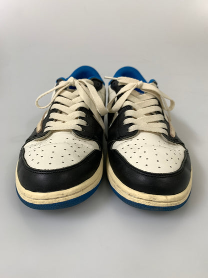【中古品】【メンズ】 TRAVIS SCOTT × FRAGMENT DESIGN×NIKE AIR JORDAN トラヴィス スコット フラグメント デザイン ナイキ 1 LOW OG SP DM7866-140 160-260811-hu-03-min サイズ：28cm カラー：ブルー/ブラック/ホワイト 万代Net店