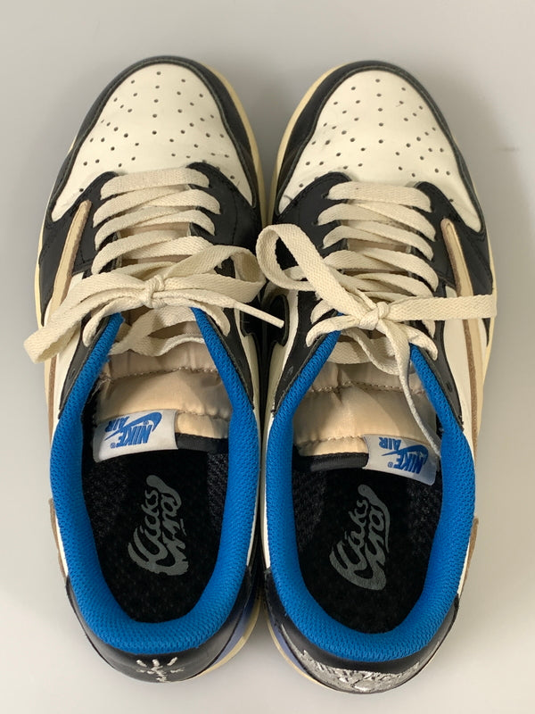 【中古品】【メンズ】 TRAVIS SCOTT × FRAGMENT DESIGN×NIKE AIR JORDAN トラヴィス スコット フラグメント デザイン ナイキ 1 LOW OG SP DM7866-140 160-260811-hu-03-min サイズ：28cm カラー：ブルー/ブラック/ホワイト 万代Net店