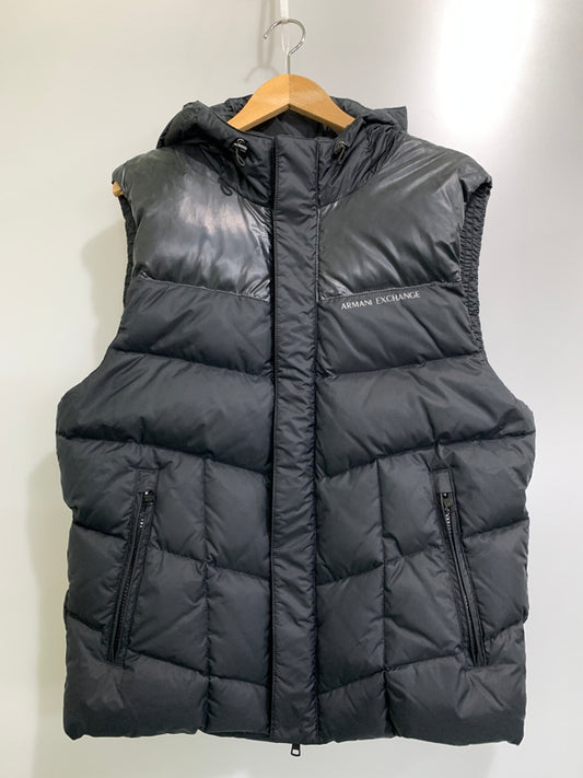 【中古品】【メンズ】 ARMANI EXCHANGE アルマーニエクスチェンジ DOWN VEST ダウンベスト 141-260813-zi-25-min サイズ：Ｍ カラー：ブラック 万代Net店