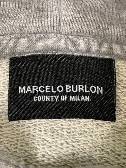 【中古品】【メンズ】 MARCELO BURLON マルセロ バーロン PRINT HOODIE プリント フーディ 142-260813-zi-22-min サイズ：M カラー：グレー 万代Net店