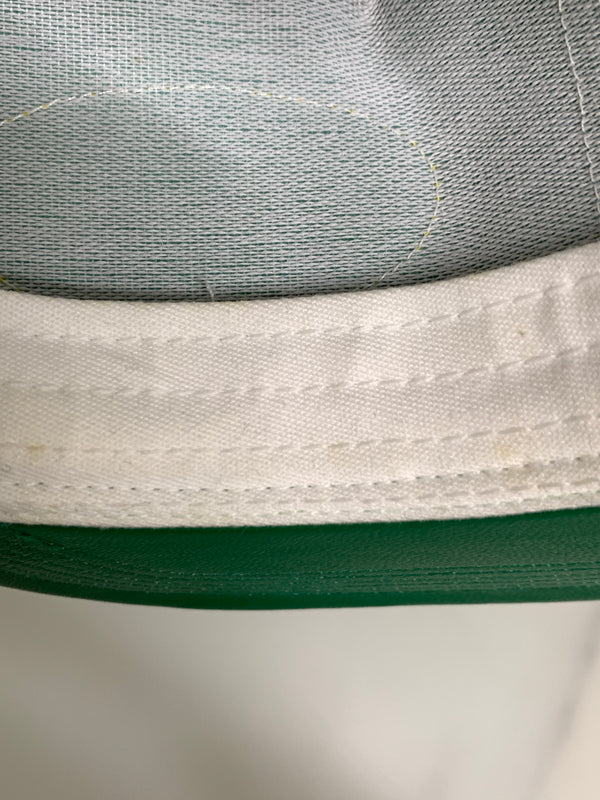 【中古品】【メンズ】 SUPREME×VANSON シュプリーム バンソン LEATHER MESH BACK 5-PANEL レザーメッシュ バッグ キャップ 帽子 185--hu-09-min カラー：グリーン/ホワイト/レッド 万代Net店