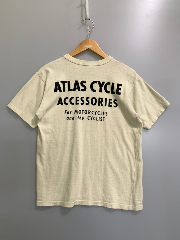 【中古品】【メンズ】 FREEWHEELERS フリーホイーラーズ POWER HOUSE ATLAS CYCLE TEE アトラス サイクル Tシャツ トップス 145-260813-zi-11-min サイズ：M カラー：アイボリー系 万代Net店