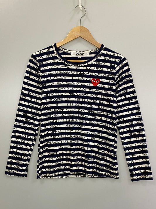 【中古品】【メンズ】 PLAY COMME DES GARCONS×THE SIMPSONS コムデギャルソン ザ・シンプソンズ BORDER L S TEE ボーダー ロングスリーブT 長袖Tシャツ 長袖TEE 140-260815-ta-27-min サイズ：S カラー：マルチカラー 万代Net店