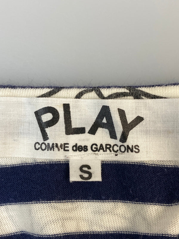 【中古品】【メンズ】 PLAY COMME DES GARCONS×THE SIMPSONS コムデギャルソン ザ・シンプソンズ BORDER L S TEE ボーダー ロングスリーブT 長袖Tシャツ 長袖TEE 140-260815-ta-27-min サイズ：S カラー：マルチカラー 万代Net店