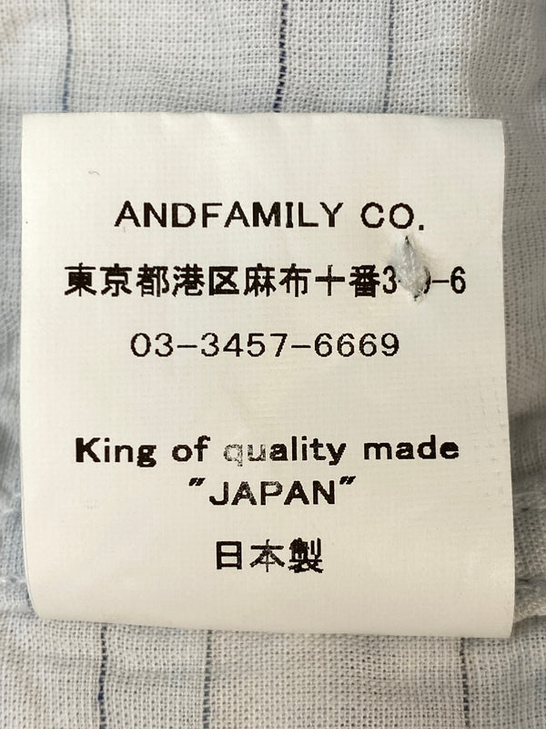 【現状渡し品】【メンズ】 ANDFAMILYS アンドファミリーズ SHSー1605449 TUCK STICH SUMMER SS SHIRTS タック ステッチ サマー ショートスリーブ シャツ 140-260813-zi-42-min サイズ：S カラー：ホワイト/ラストブルー 万代Net店