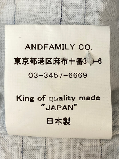 【現状渡し品】【メンズ】 ANDFAMILYS アンドファミリーズ SHSー1605449 TUCK STICH SUMMER SS SHIRTS タック ステッチ サマー ショートスリーブ シャツ 140-260813-zi-42-min サイズ：S カラー：ホワイト/ラストブルー 万代Net店