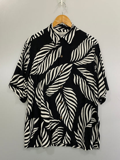 【中古品】【メンズ】 WACKO MARIA ワコマリア LEAF HAWAIIAN SHIRT ハワイアンシャツ トップス 142-260813-zi-39-min サイズ：M カラー：ブラック/ホワイト 万代Net店
