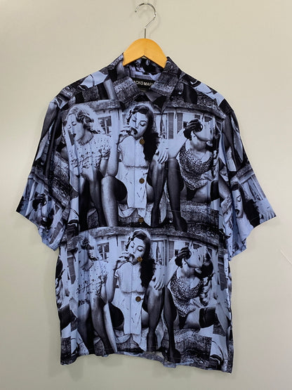 【中古品】【メンズ】 WACKO MARIA ワコマリア × ELLEN VON UNWERTH エレンフォンアンワース HAWAIIAN SHIRT ハワイアンシャツ トップス 142-260813-zi-34-min サイズ：M カラー：ブルー系 万代Net店