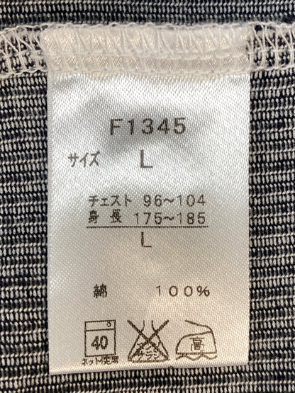 【中古品】【メンズ】 FRED PERRY フレッドペリー HICKORY SHIRT F1345 ヒッコリーシャツ 半袖シャツ 141-260815-ta-20-min サイズ：L カラー：ブラック/ホワイト 万代Net店