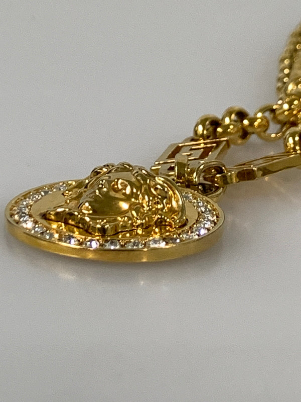 【中古品】【メンズ/レディース】 VERSACE ヴェルサーチ ラ メドゥーサ グレカ ネックレス アクセサリー 192-260811-hu-12-min カラー：ゴールド 万代Net店