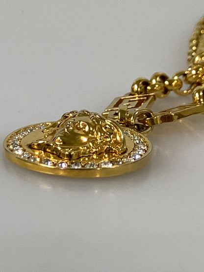 【中古品】【メンズ/レディース】 VERSACE ヴェルサーチ ラ メドゥーサ グレカ ネックレス アクセサリー 192-260811-hu-12-min カラー：ゴールド 万代Net店