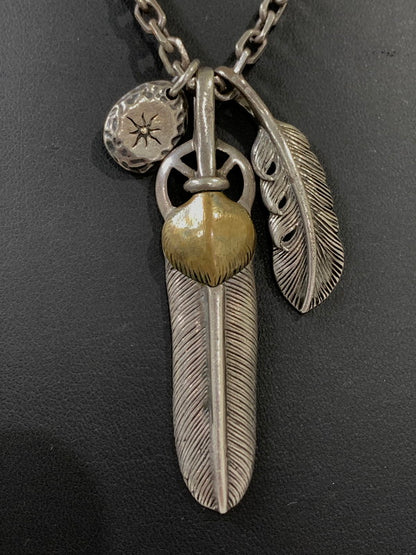 【中古品】【メンズ/レディース】 USED ユーズド SILVER NECKLACE シルバー ネックレス アクセサリー フェザーモチーフ 翼 シルバー925 銀 192-260817-em-13-min カラー：シルバー 万代Net店