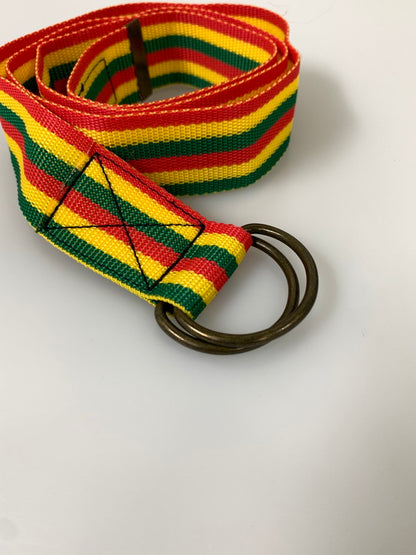 【中古品】【メンズ/レディース】 STUSSY ステューシー RASTA COLOR RING BELT ラスタ カラー リング ベルト 布製 ガチャベルト 205-260817-em-08-min カラー：ラスタカラー 万代Net店