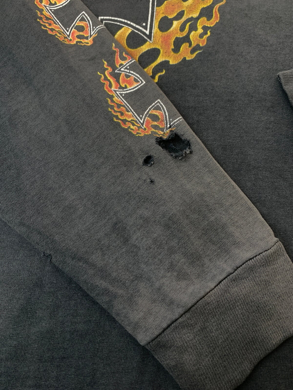 【現状渡し品】【メンズ】 DELTA PRO WEIGHT デルタ プロ ウェイト CHOPERS FLAMES L S TEE チョッパーズ・フレイムス エルエスティー メンズ トップス 長袖Tシャツ 146-260813-KS-18-min サイズ：XL カラー：グレー 万代Net店