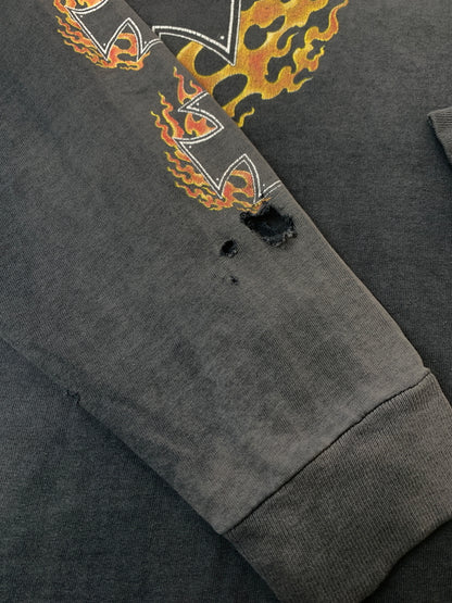【現状渡し品】【メンズ】 DELTA PRO WEIGHT デルタ プロ ウェイト CHOPERS FLAMES L S TEE チョッパーズ・フレイムス エルエスティー メンズ トップス 長袖Tシャツ 146-260813-KS-18-min サイズ：XL カラー：グレー 万代Net店