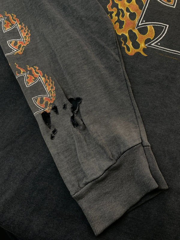 【現状渡し品】【メンズ】 DELTA PRO WEIGHT デルタ プロ ウェイト CHOPERS FLAMES L S TEE チョッパーズ・フレイムス エルエスティー メンズ トップス 長袖Tシャツ 146-260813-KS-18-min サイズ：XL カラー：グレー 万代Net店