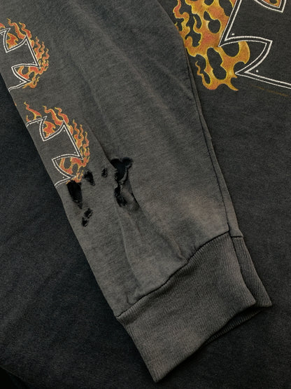 【現状渡し品】【メンズ】 DELTA PRO WEIGHT デルタ プロ ウェイト CHOPERS FLAMES L S TEE チョッパーズ・フレイムス エルエスティー メンズ トップス 長袖Tシャツ 146-260813-KS-18-min サイズ：XL カラー：グレー 万代Net店