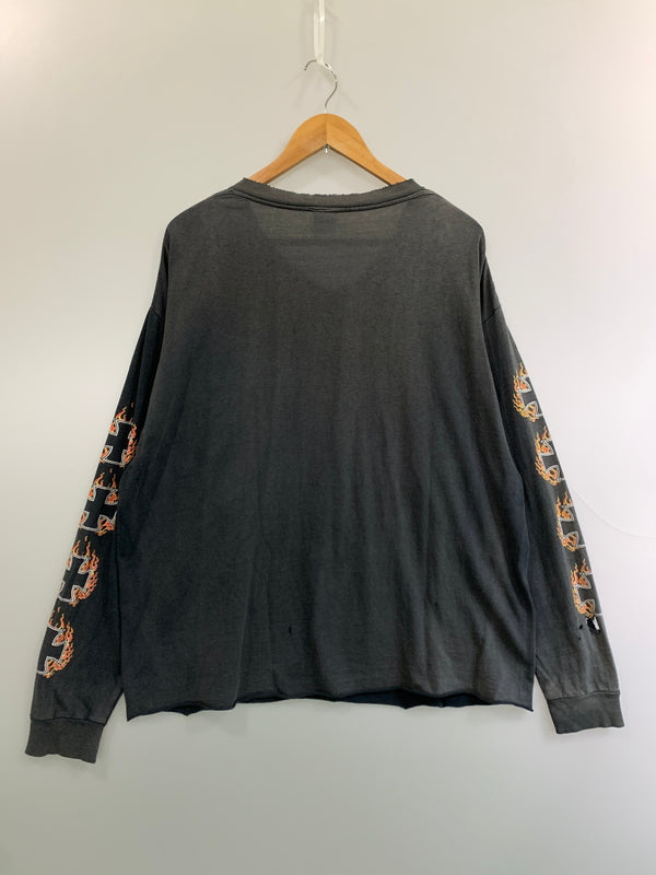 【現状渡し品】【メンズ】 DELTA PRO WEIGHT デルタ プロ ウェイト CHOPERS FLAMES L S TEE チョッパーズ・フレイムス エルエスティー メンズ トップス 長袖Tシャツ 146-260813-KS-18-min サイズ：XL カラー：グレー 万代Net店