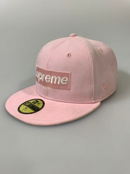 【中古品】【メンズ】 NEW ERA ニューエラ × SUPREME シュプリーム BOX LOGO CAP PINK ボックス ロゴ キャップ 帽子 ベースボールキャップ 185-260817-em-17-min サイズ：7 1/2 カラー：ピンク 万代Net店