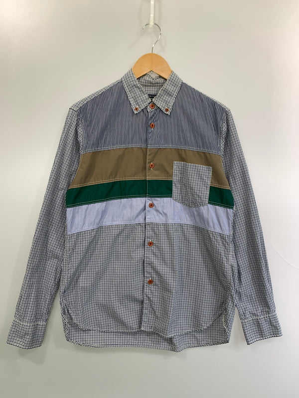 【中古品】【メンズ】 COMME DES GARCONS HOMME コム デ ギャルソン オム CRAZY PATTERN LS SHIRT クレイジー パターン エルエスシャツHB-B005 メンズ 長袖シャツ 140-260813-KS-12-min サイズ：M カラー：ブルー/グリーン/ベージュ 万代Net店