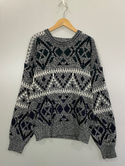 【中古品】【メンズ】 WINDRIDGE ウィンドリッジ GEOMETRIC SWEATER ジオメトリック セーター ニット トップス ロングスリーブ 146-260815-ta-23-min サイズ：L カラー：マルチカラー 万代Net店