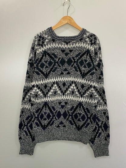 【中古品】【メンズ】 WINDRIDGE ウィンドリッジ GEOMETRIC SWEATER ジオメトリック セーター ニット トップス ロングスリーブ 146-260815-ta-23-min サイズ：L カラー：マルチカラー 万代Net店