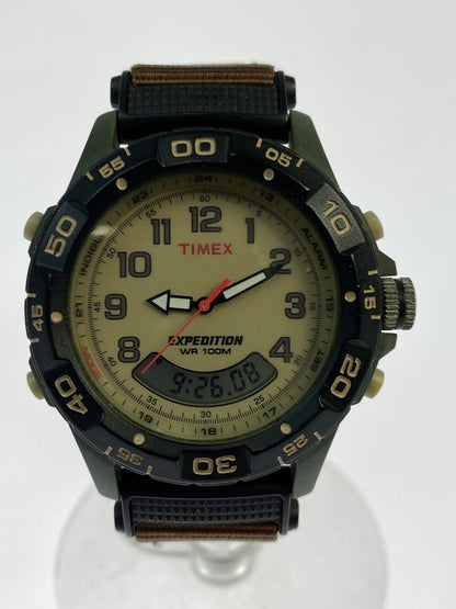 【中古品】【メンズ】 TIMEX タイメックス EXPEDITION COMBO アナログ クオーツ 腕時計 T45181 ウォッチ 198-260821-hu-10-min カラー：ベージュ/ブラック/カーキ/ブラウン 万代Net店