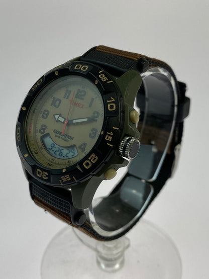 【中古品】【メンズ】 TIMEX タイメックス EXPEDITION COMBO アナログ クオーツ 腕時計 T45181 ウォッチ 198-260821-hu-10-min カラー：ベージュ/ブラック/カーキ/ブラウン 万代Net店