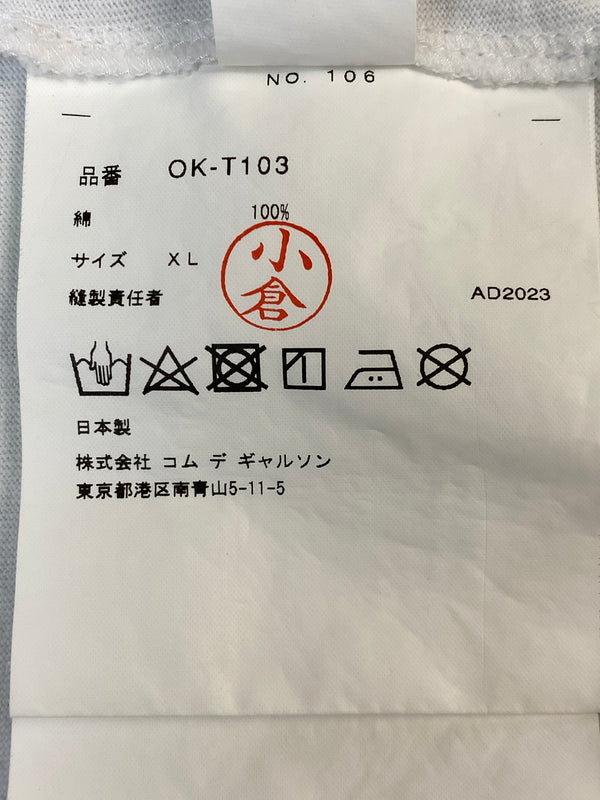 【中古品】【メンズ】 COMME DES GARCONS コムデギャルソン 青山店限定 半袖Tシャツ コットン TEE OK-T103 SS TEE 140-260815-ta-17-min サイズ：XL カラー：ホワイト 万代Net店